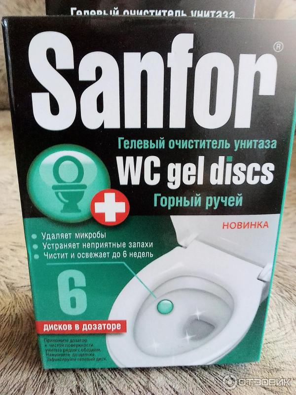 Гелевый очиститель унитаза Sanfor WC Gel Discs фото